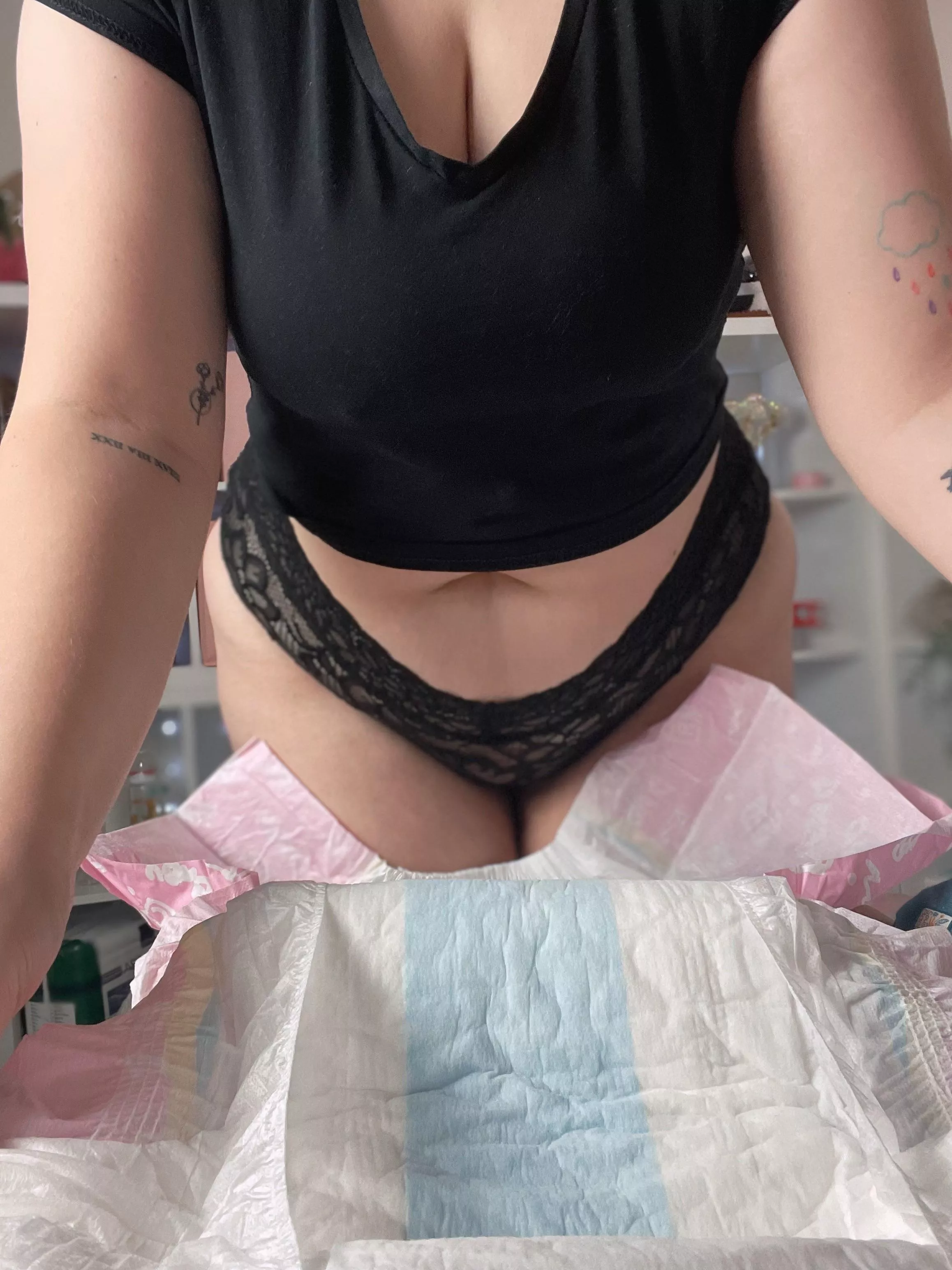 Let’s get you diapered, my date will be here soon 😈 maybe I’ll set up the video feed for you to watch… posted by Mollymason_abdl