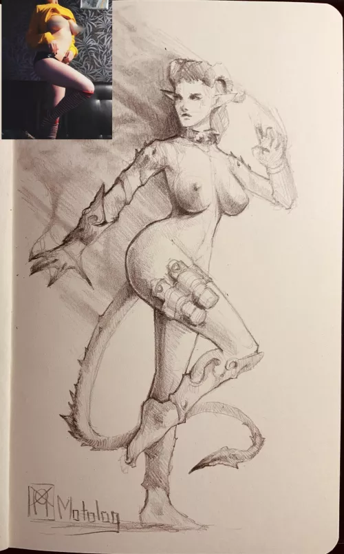 [OC] Posing and drawing tea,work by Njarla