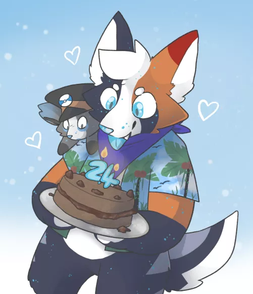 Official 24 years old!! (First birthday with this new sona. Miss my old one but I love this guy) by Mono_Garmr