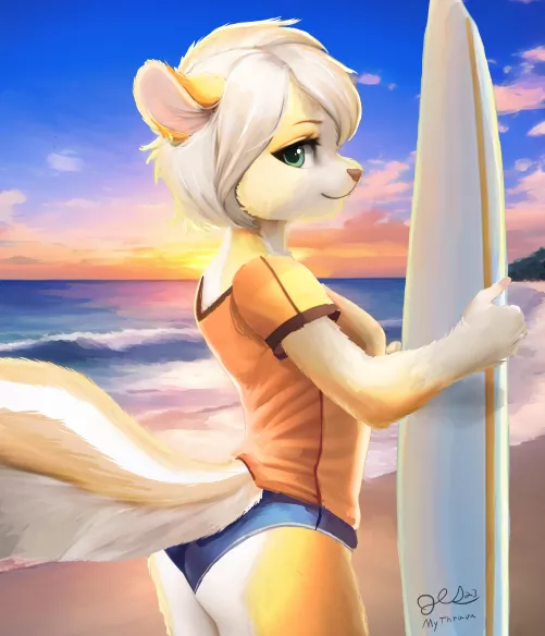 orange creamsicle Skunk Surfer by MythRava