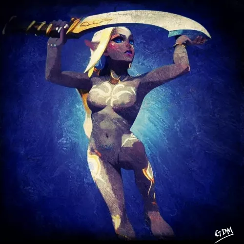 Elistraee Drow Goddess of dance and the sword (digital, me, 2023). by BardbarianOrc