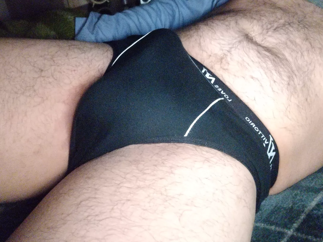 Morning bed selfie. Love those briefs, fake LV but so comfy and soft! posted by SweetSuspicious1798