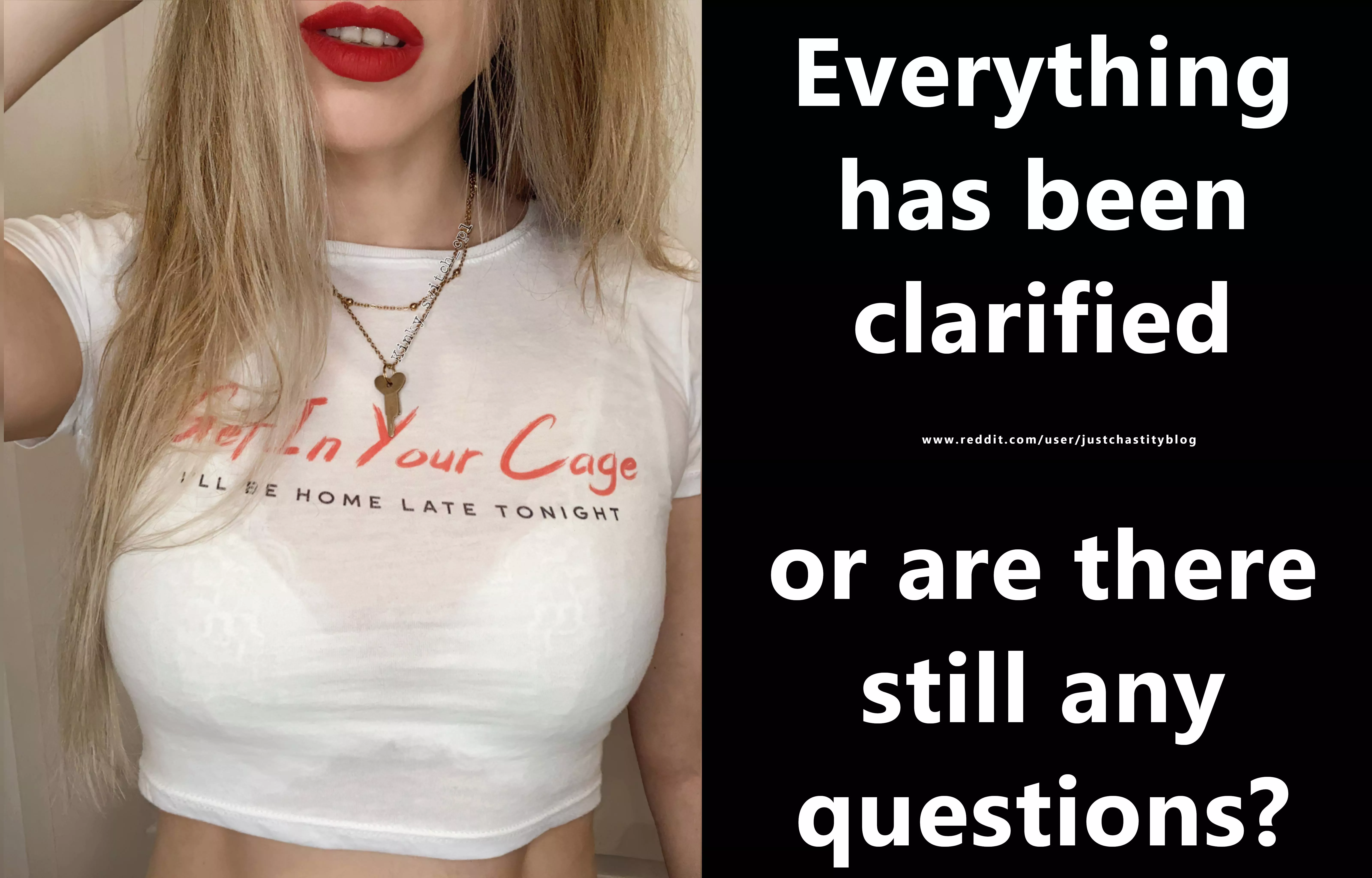 Should be clear or? posted by justchastityblog