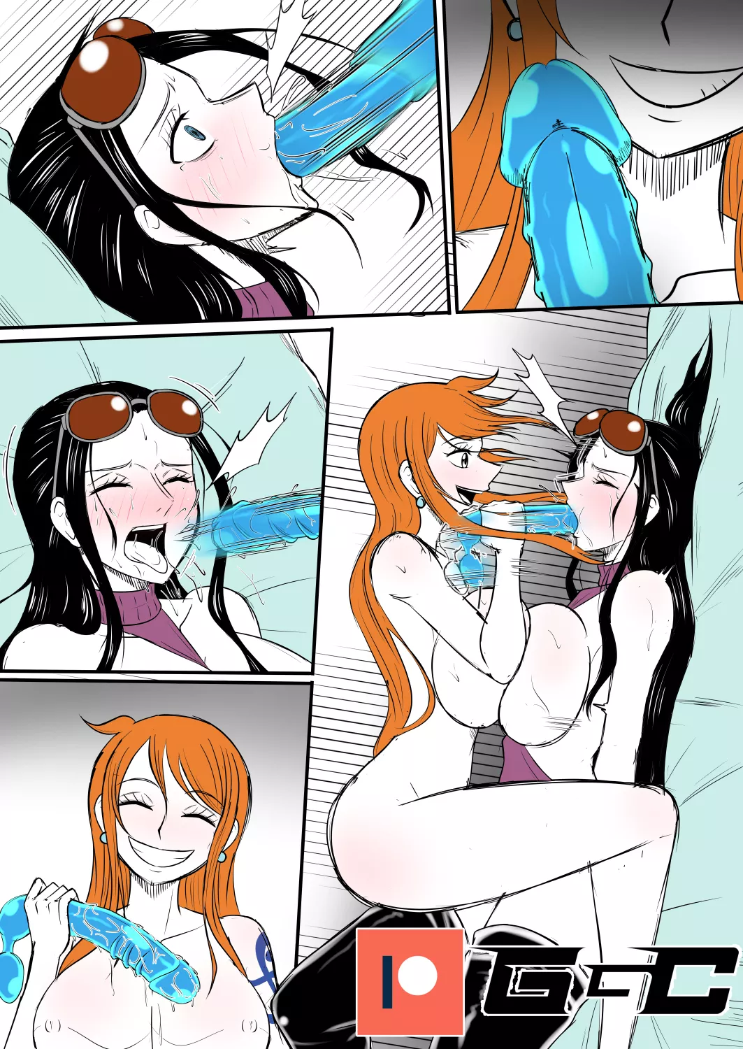 Was contracted to draw a Nami x Robin comic/doujin style project. Here's a draft of pg 20/28?(follow twitter/patreon if you want the current progress of things). Feel free to give (technical) criticism/suggestions posted by Ggc47