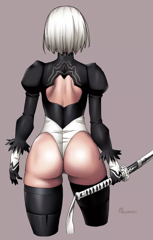 2B's tight tush (onomeshin) by SoManyCookies