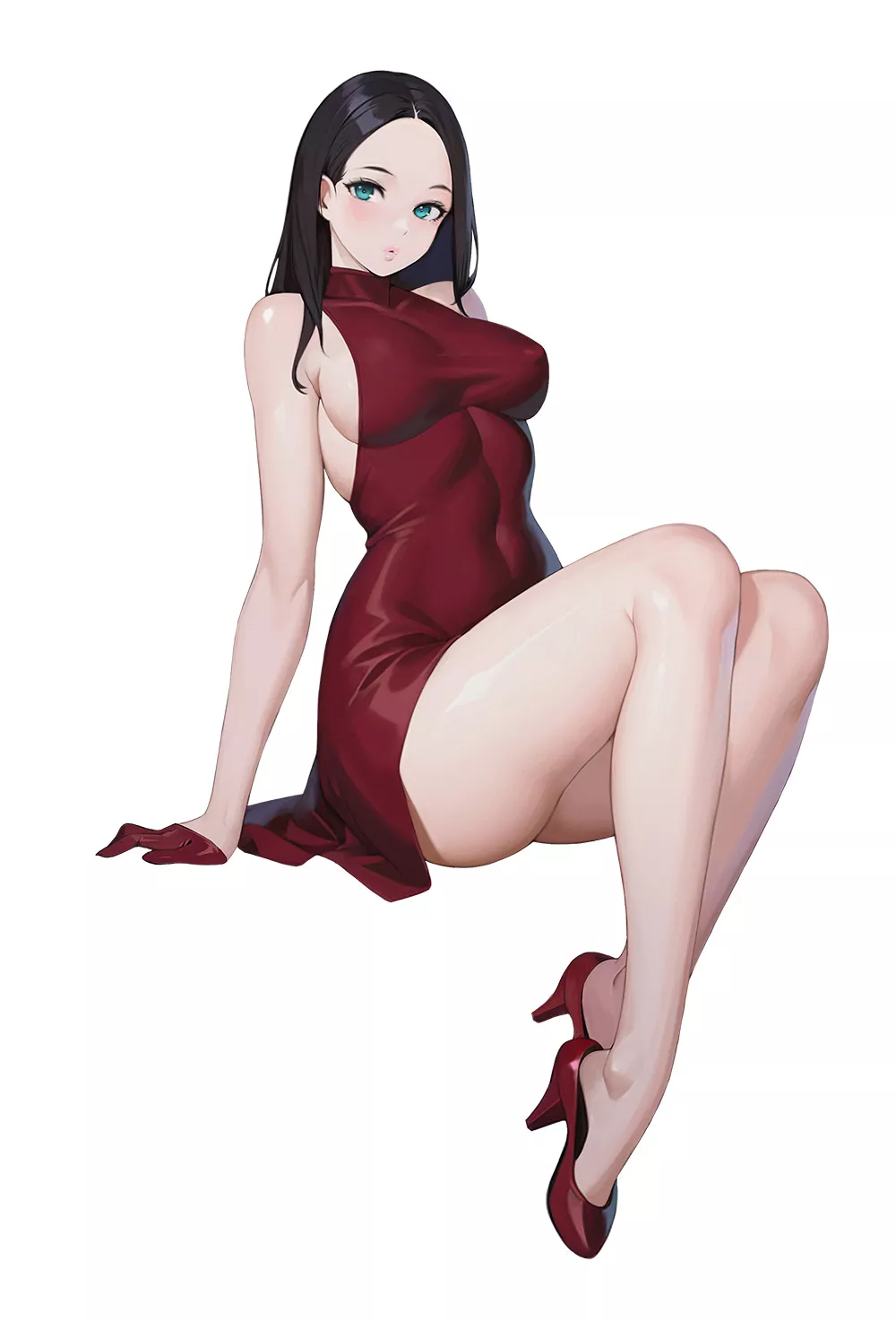 Beauty in red dress posted by Dragon_Shiro