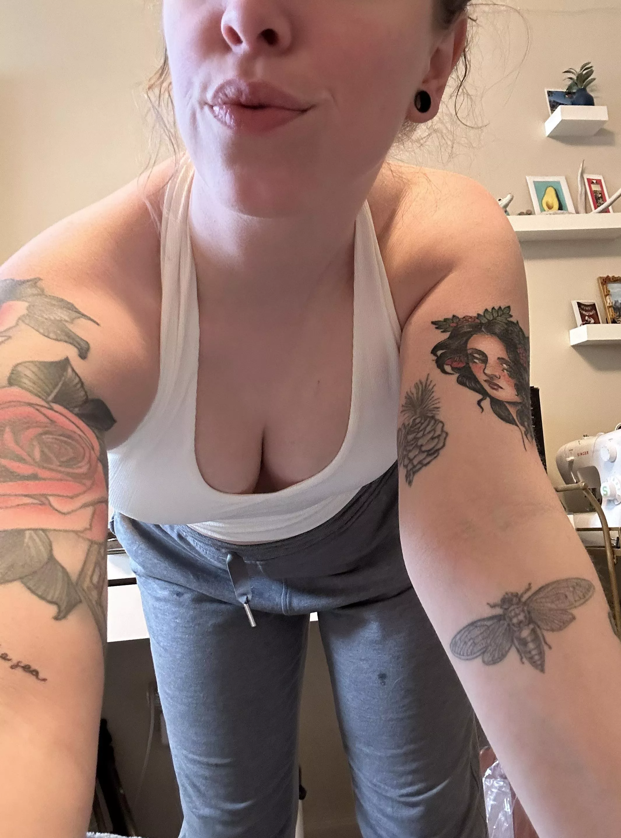 Bending over to give you a quick kiss posted by -perky_peaches-