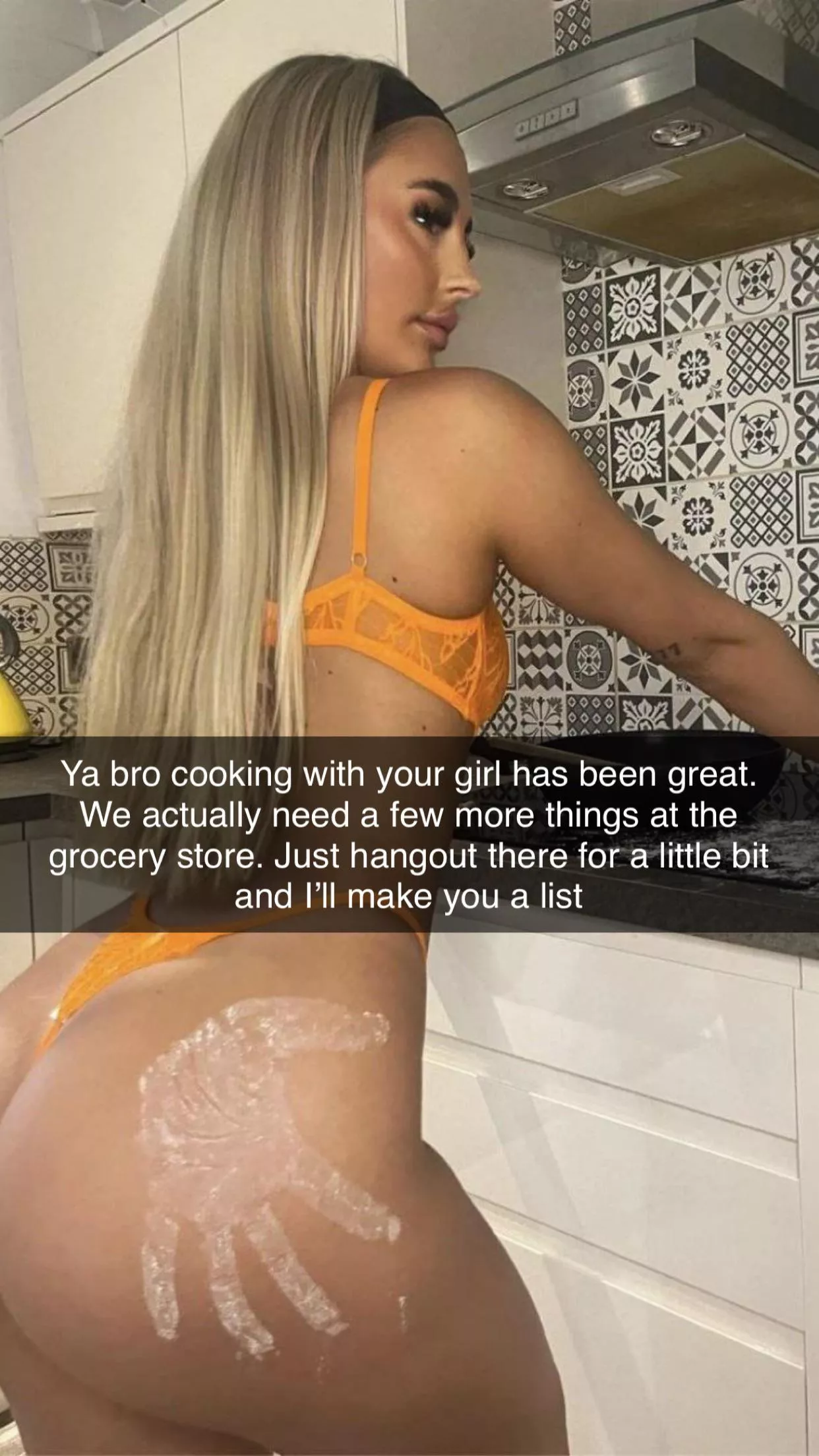 Does she usually wear that to cook?? posted by cockcurious321