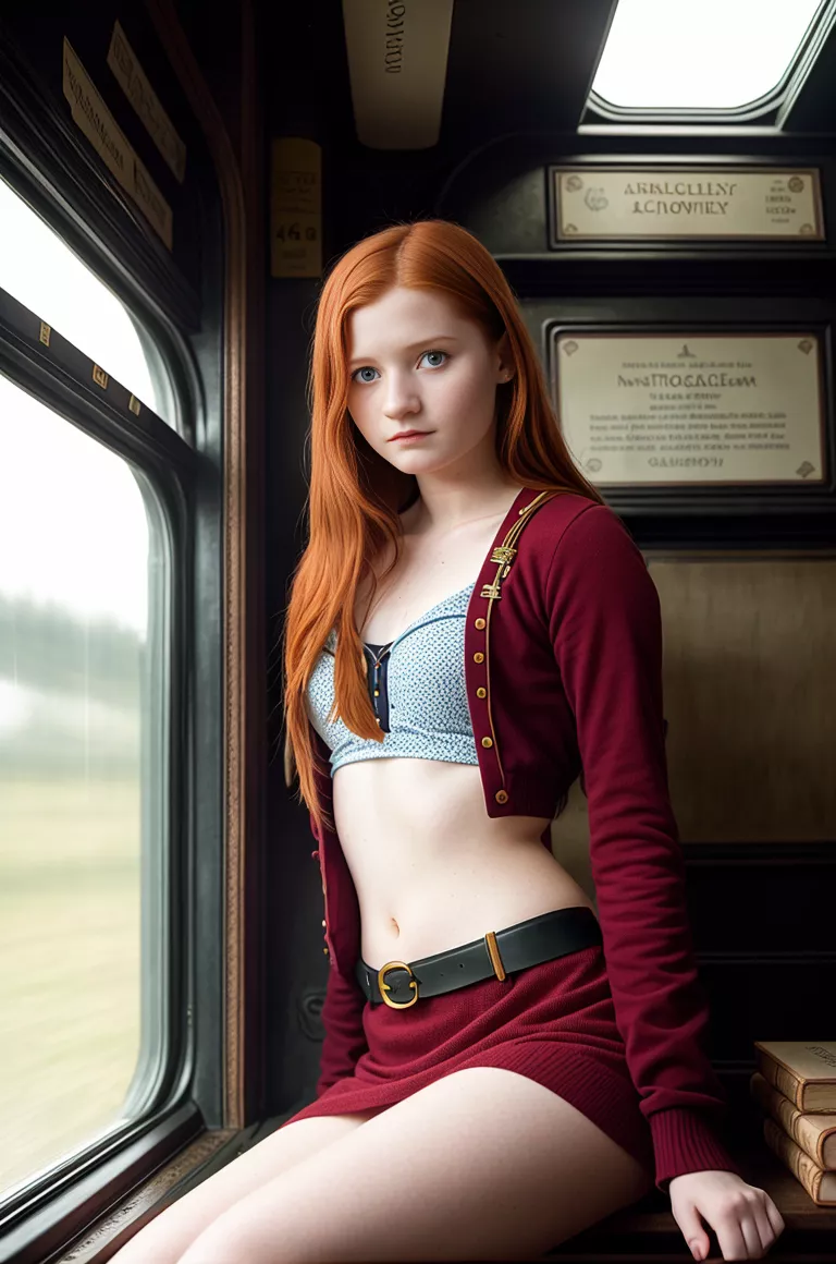 Ginny on the Hogwarts Express. posted by Dull-Cartographer216