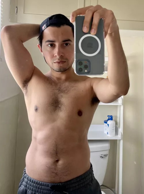 I am content with the way my body looks after 3 months of gym. I also feel healthier by Dahenlicious