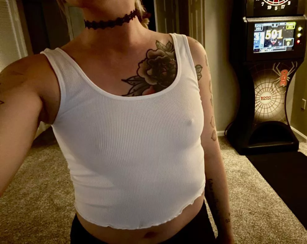 Maybe not the most appropriate outfit to play darts in 🤷‍♀️ posted by Dee_and_Mike