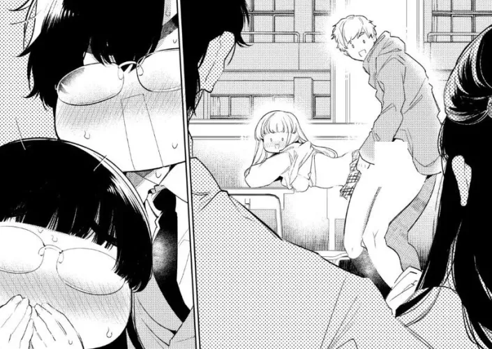 Mono 2boys, 2girls, bent over, black hair, blunt bangs, breasts outside, caught, classroom, doggystyle, from side, glasses, long hair, on desk, open mouth, school, shirt lift, short hair, skirt, standing sex from behind, surprised, sweat, torso grab, voy by HentaiSource_Archive