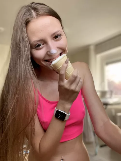 Neon pink top can't hide my pierced nipples by NastyaW-limited