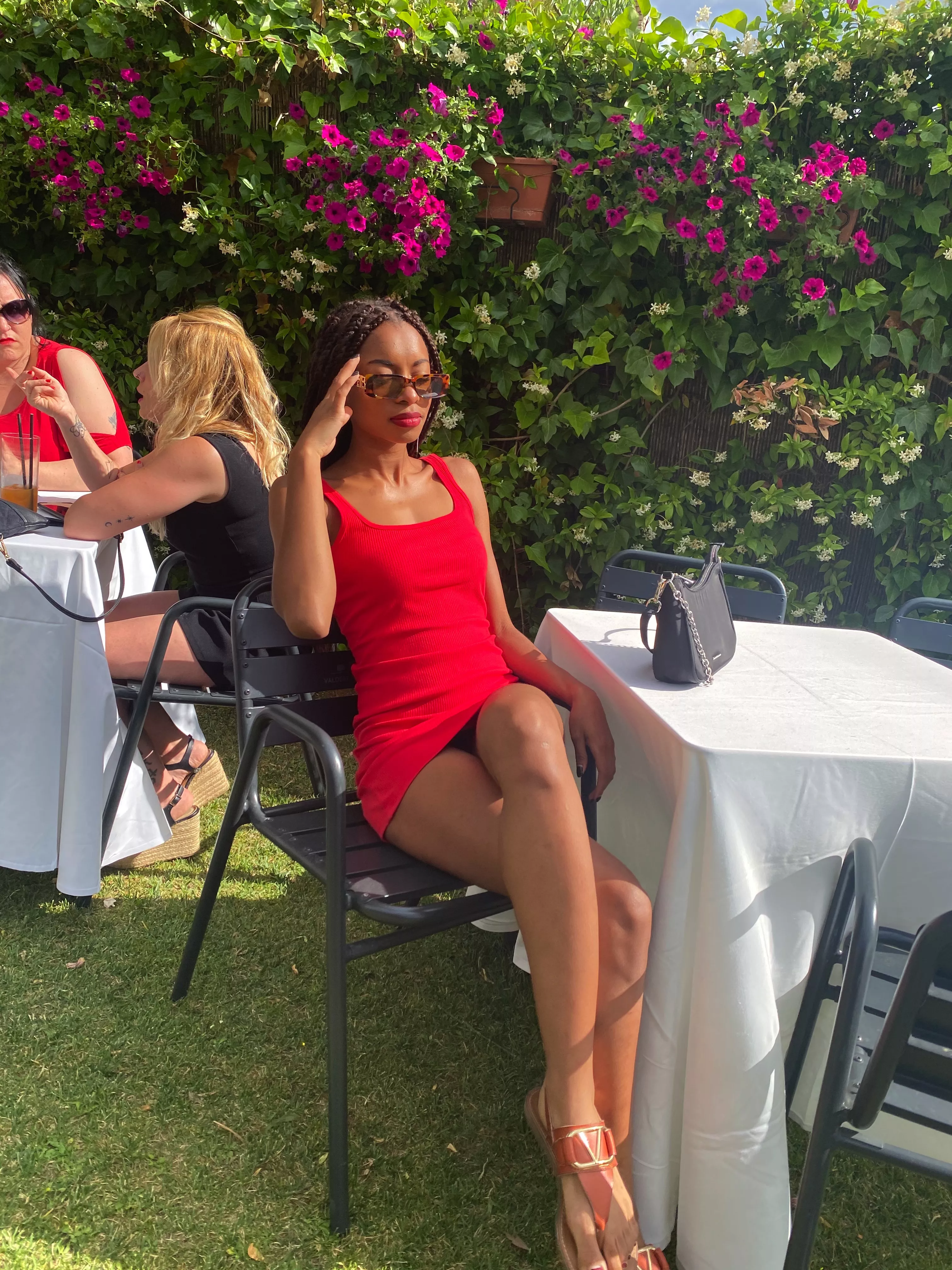 Red dress and braids on posted by ishutyn