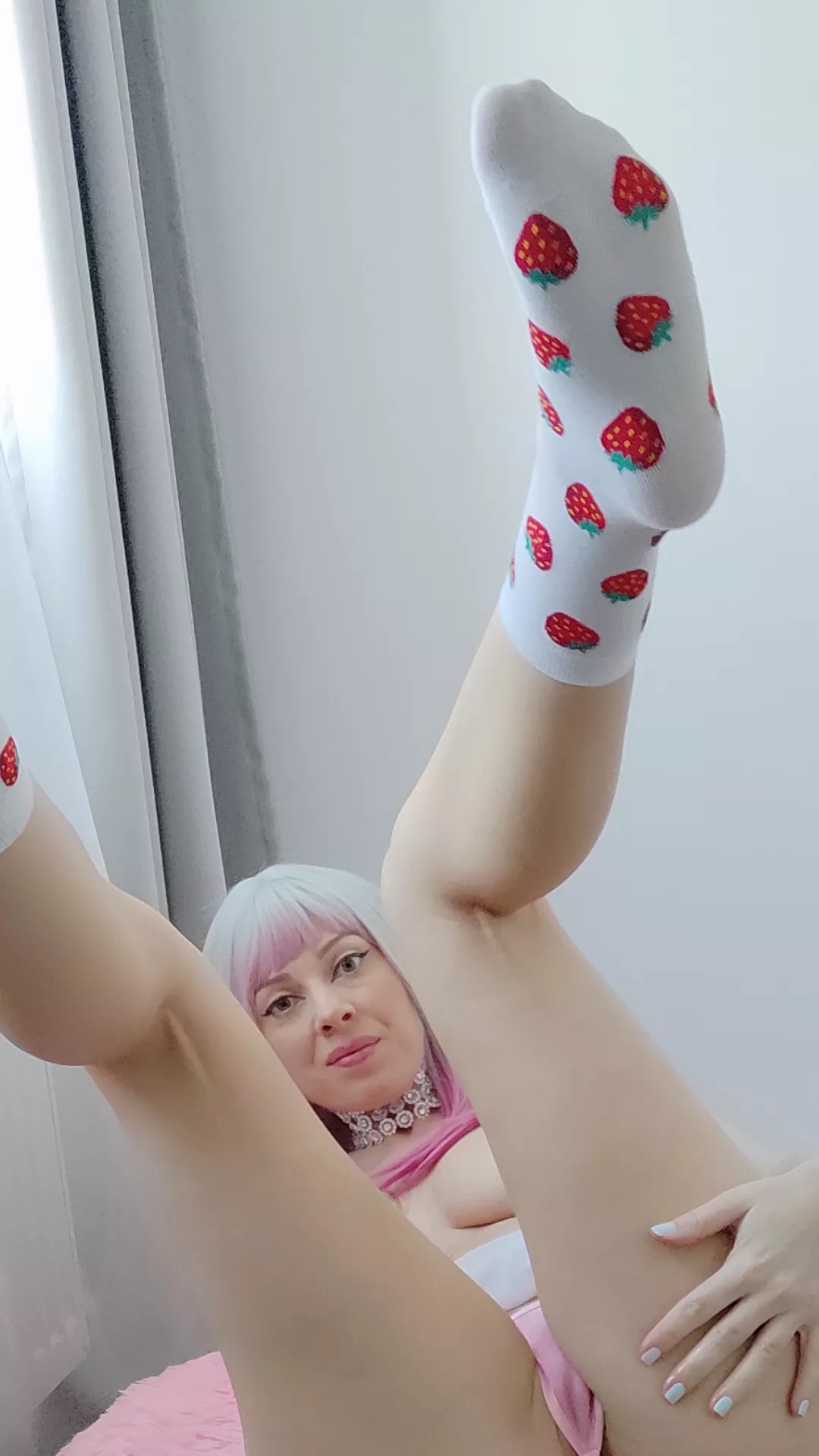 Strawberry socks posted by alleyabae
