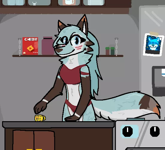 Ammy's Morning Coffee (Art by Me) posted by Cyn_Wolf