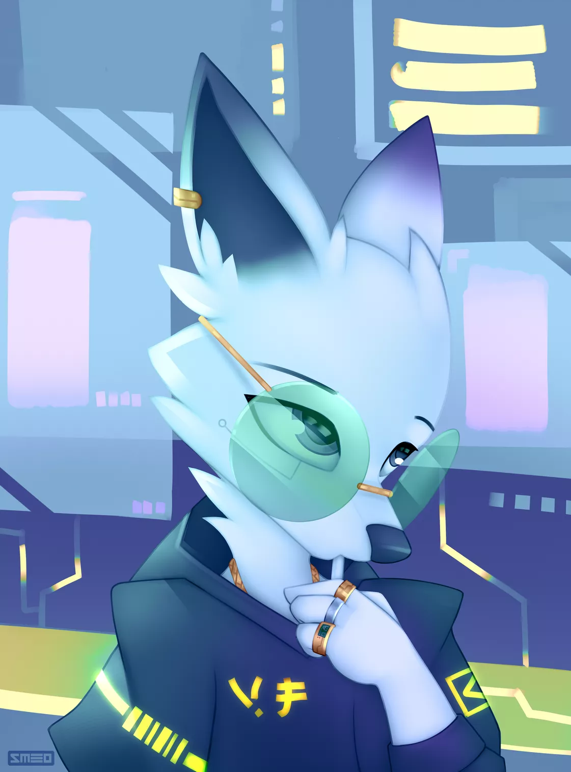 Cyberpunk fox posted by smeeotek