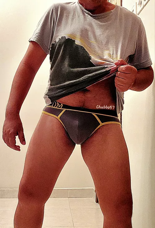 Horny AF over the weekend, in my new briefs. Wish you were here. 😛❤️‍🔥😈💋🥵 by chubbo57