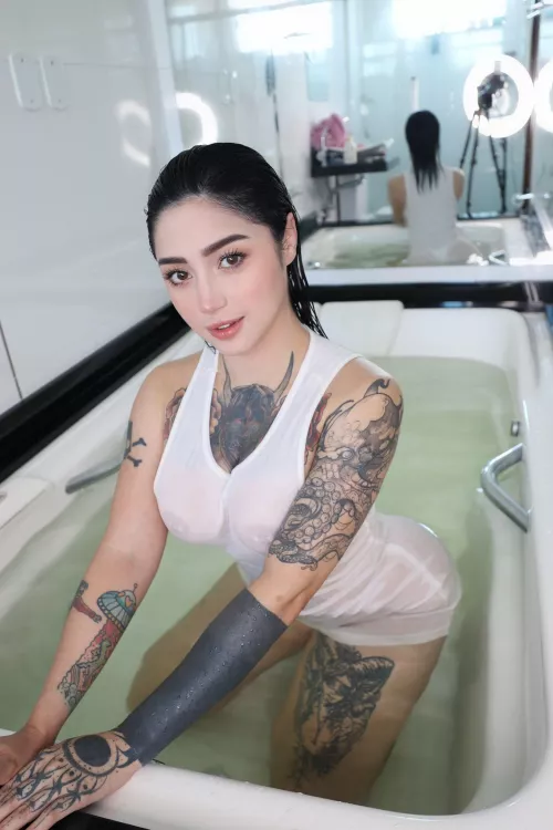 Playing in the tub by aaMikhael