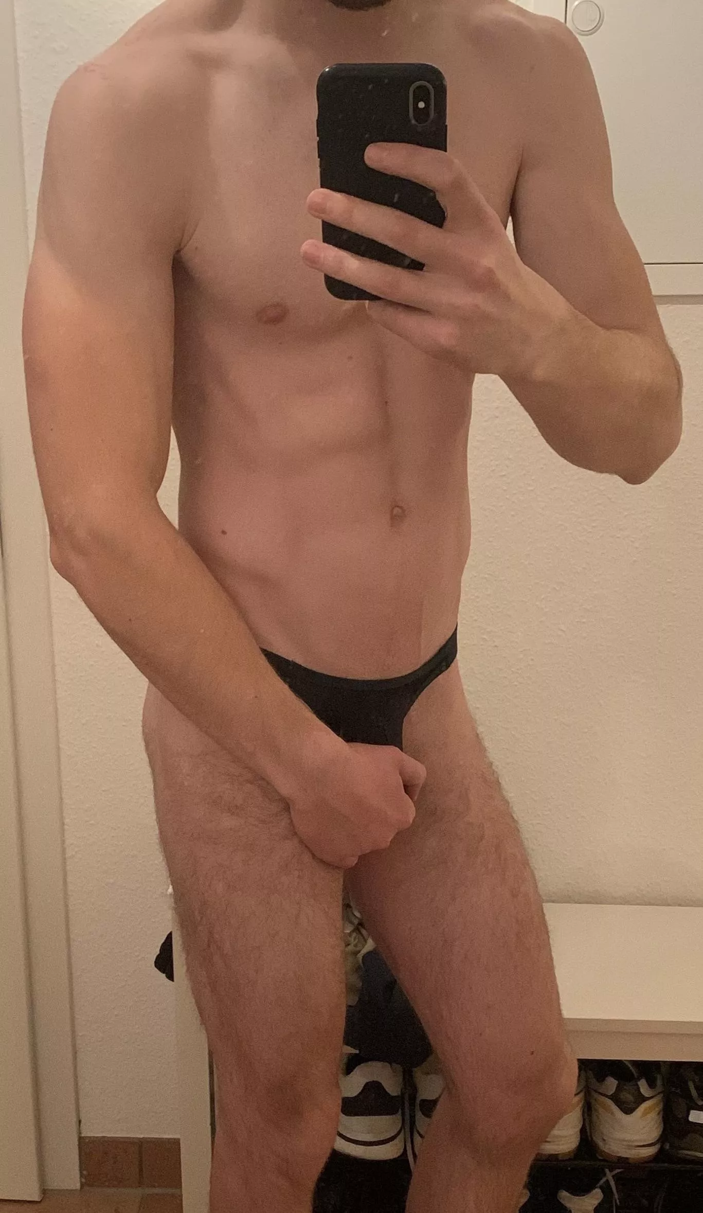 Sorry for being shy, but my cock get frisky in thong posted by DifficultCap7284