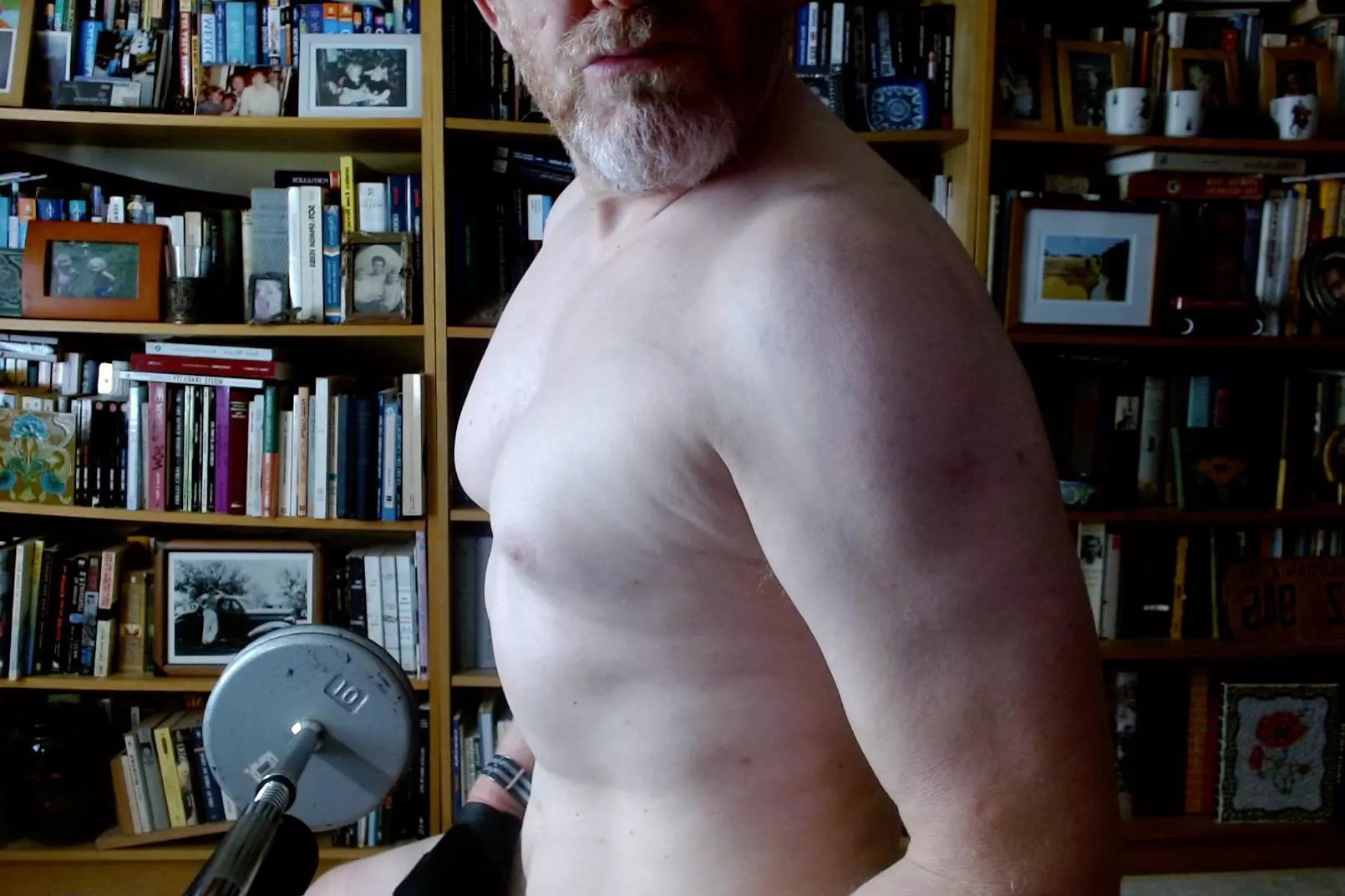 [54] dad on his workout bench posted by horndown2022