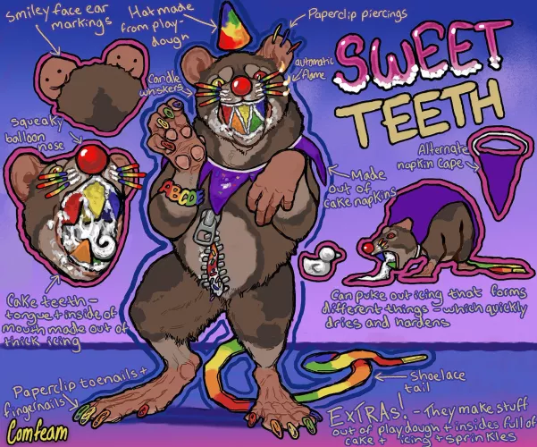 Art by me!🎂SWEET TEETH Adoptable Auction up on my Instagram! :-) 🎂 by Comfeam
