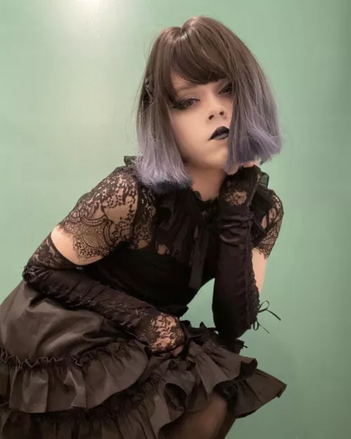 Do you think the cute goth look suits me well?🖤 by Dry-Apple2493