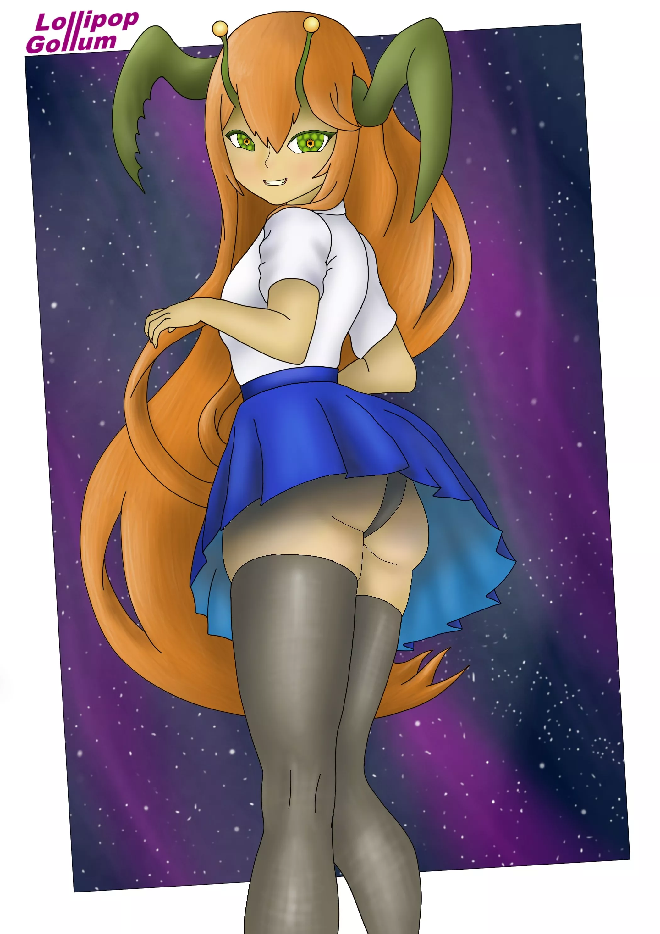 Insectoid school girl by me, Lollipop Gollum posted by LollipopGollum