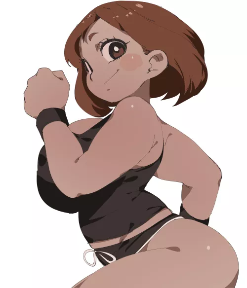 Ochako on a jog (coffing) by MillionHypotheses