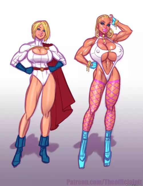 PowerGirl after being improved by Hypnos (Artist: The Pit by Reign-ingAsh