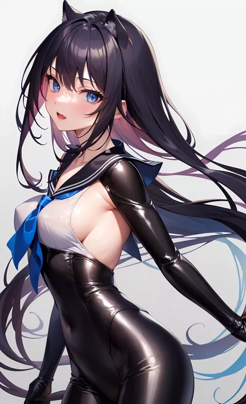 Sailor Bodysuit Neko by CheetahSperm18