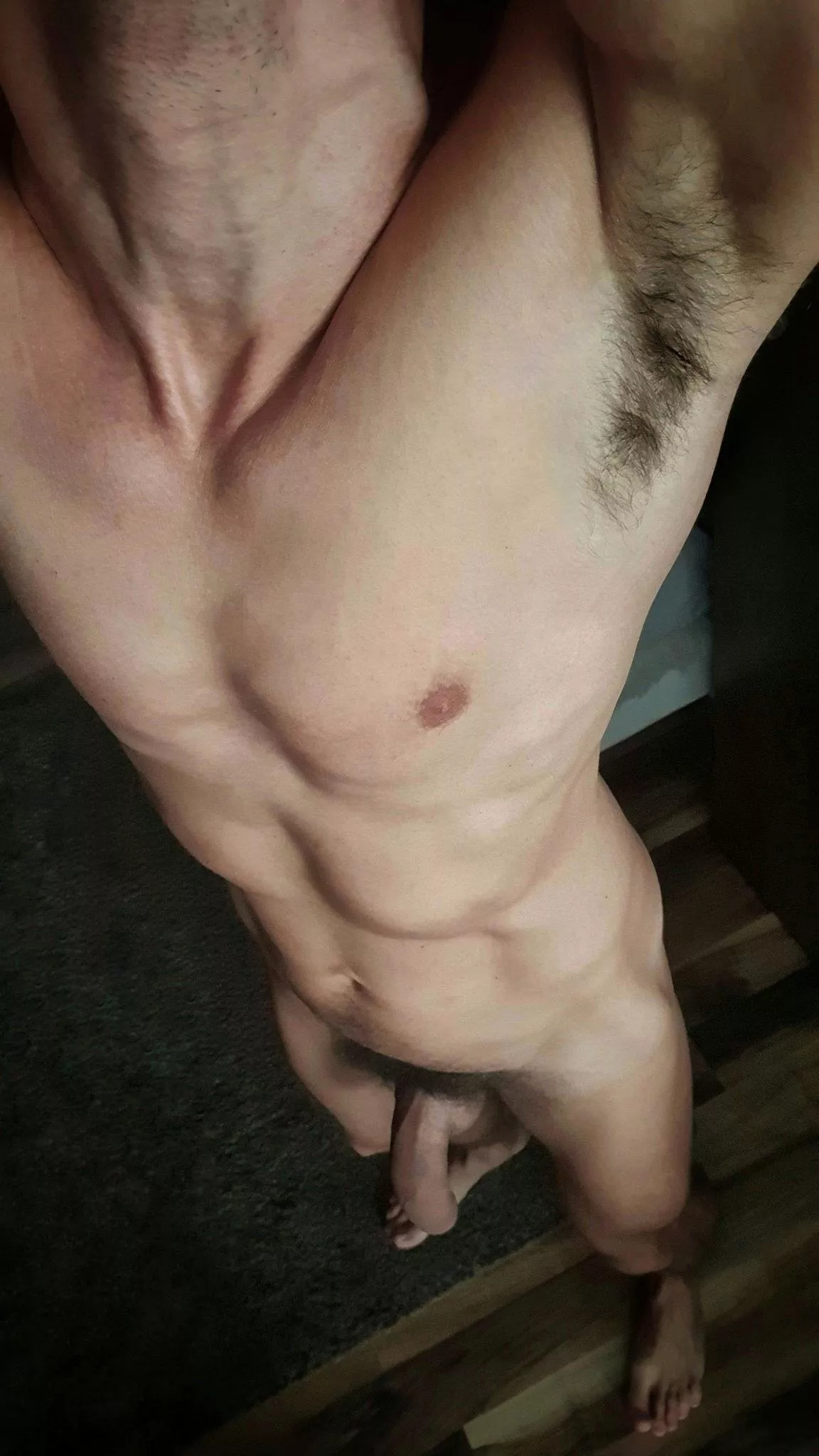 Sweaty after gym. Pits could be thicker tho 🤔 posted by veryhotgaystuff