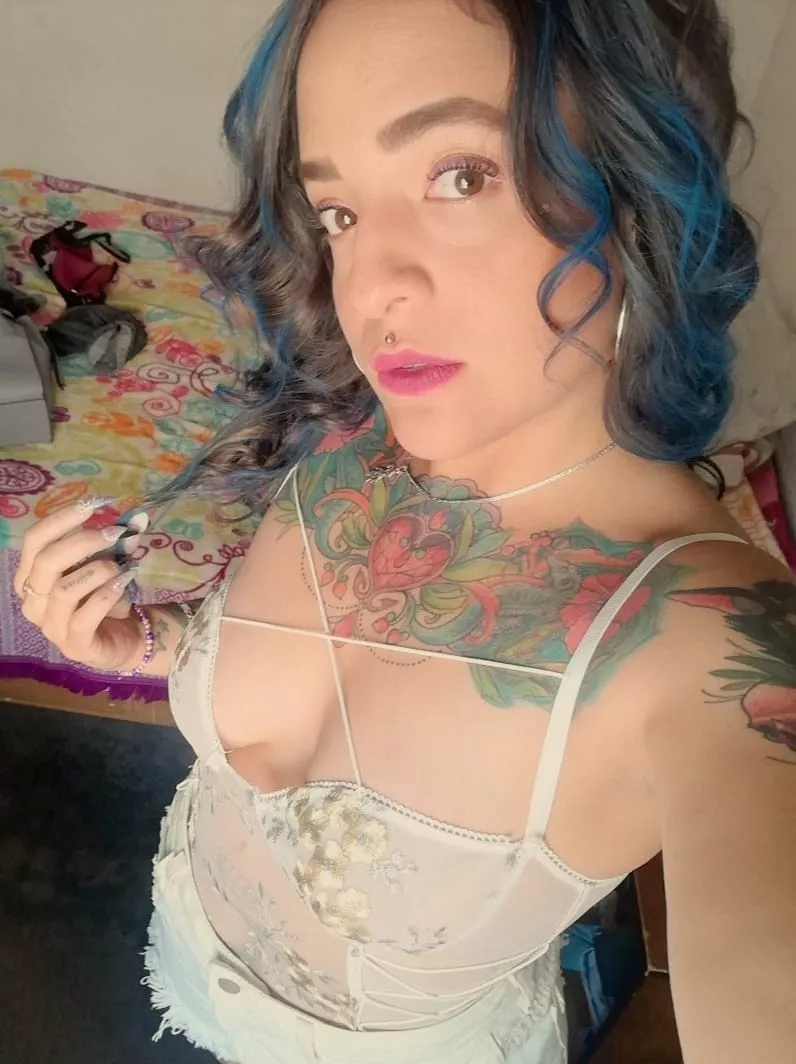 tattoos and white lingerie, do you like it? by gothicdolly_93
