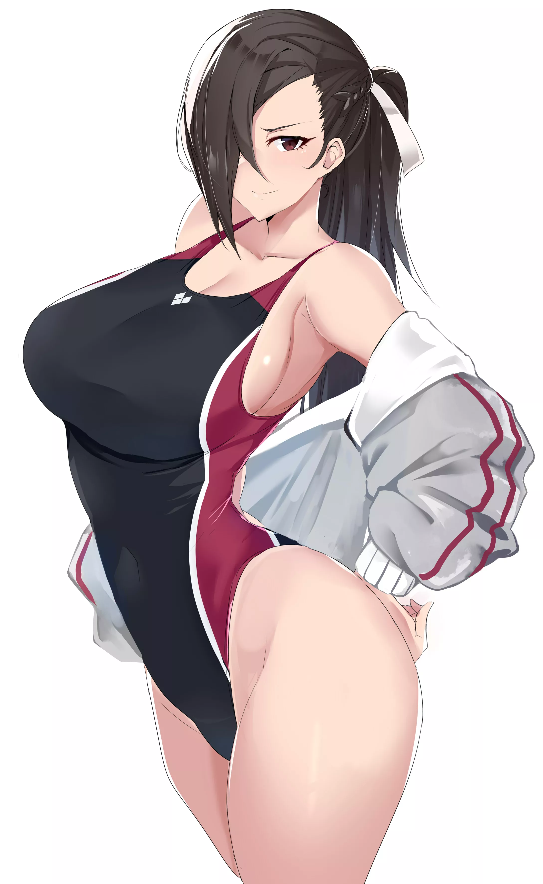 Well-endowed Kagero Flaunting her Skimpy Two-tone Swimsuit [Fire Emblem] posted by ecchi_neko