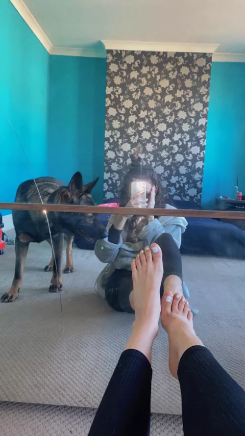 Dare still come near my feet with my bodyguard around 😌😏 by footgoddessxoxo