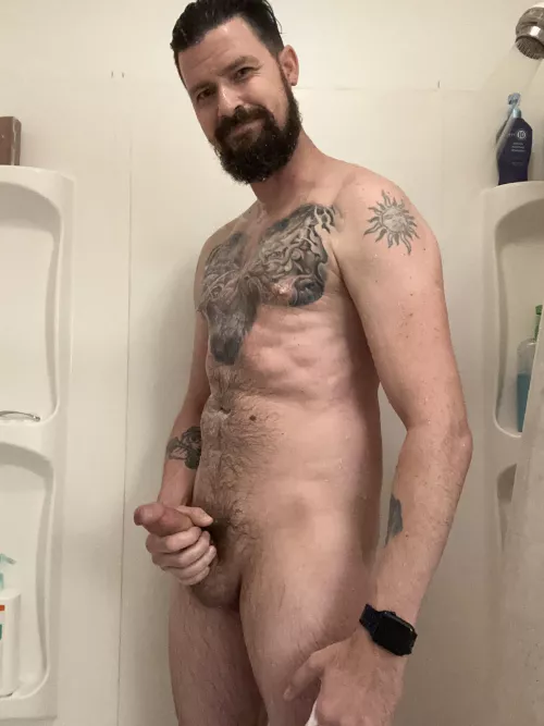 Shower boner by BikerBeau
