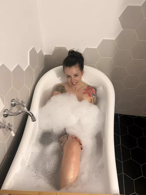 This bath is a bit small for the both of us, but I can think of ways we can save space by xd_prox