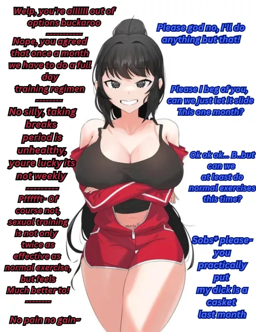 Workout Time! [workout] [male pov] [light femdom] [sexual workout] [big tits] [Artist- YZR] by That-one-Ace-