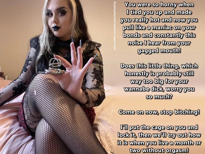 Your wishes will be a little embellished by her :) by justchastityblog