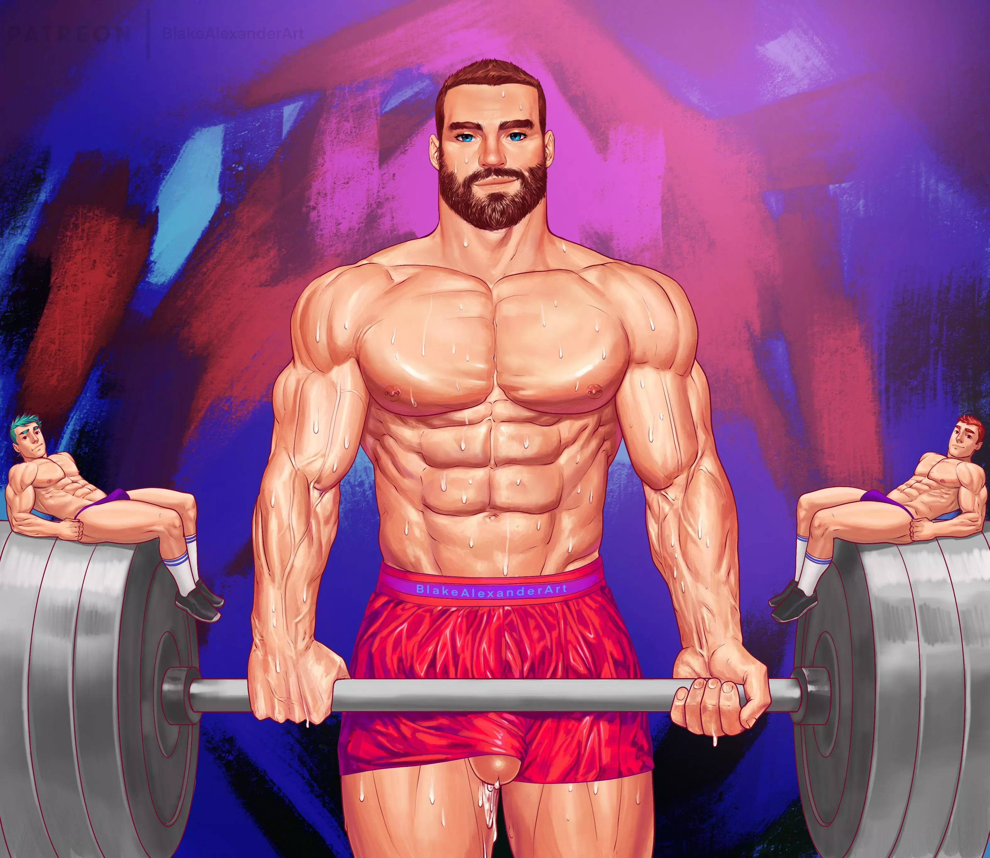 Bearded bodybuilder (oc) by me posted by Blakealexanderart