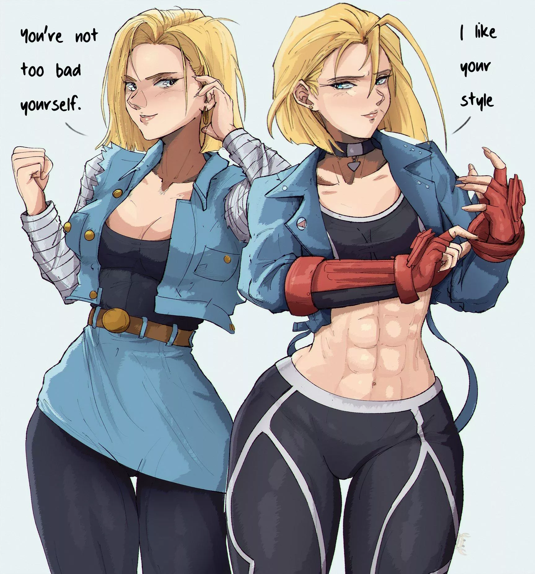 Dangerous Blondes (yoracrab) [Dragon Ball/Street Fighter] posted by TheTMoneyMan