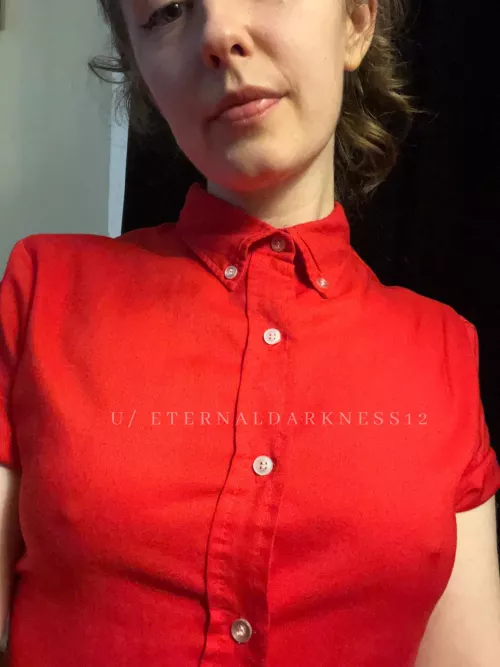 No bra needed when you’re buttoned to the very top!! by eternaldarkness12