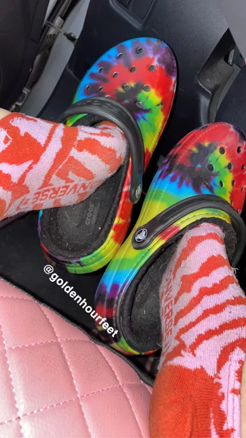 These socks are getting smelly in my crocs😜 [selling] by goldenhourfeet