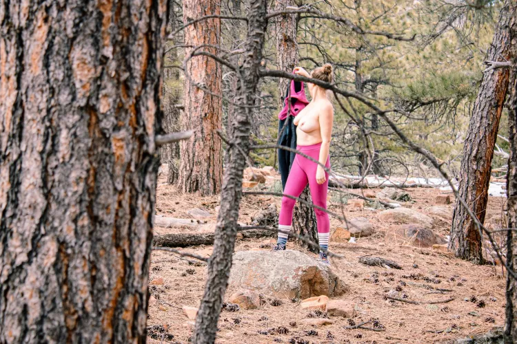 Trees make great hangers for your clothes while you undress in the woods by Sunny-DD