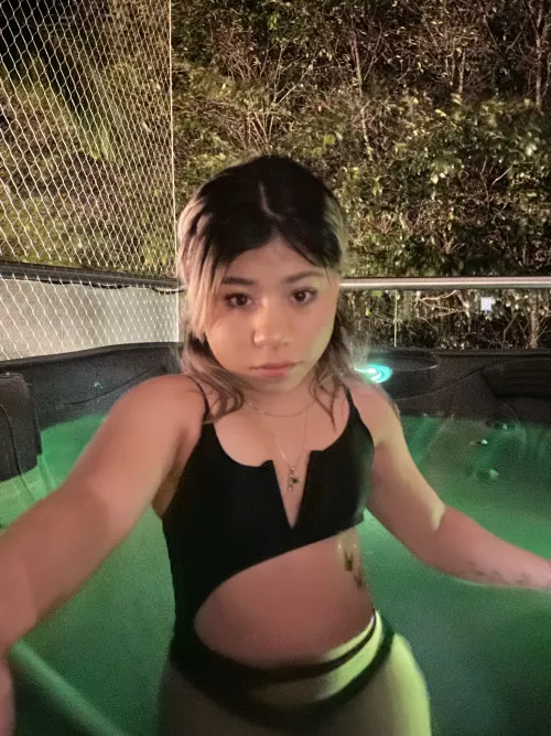 You + 4 feet angel (me) + jacuzzi = ? by Kiwipeelz