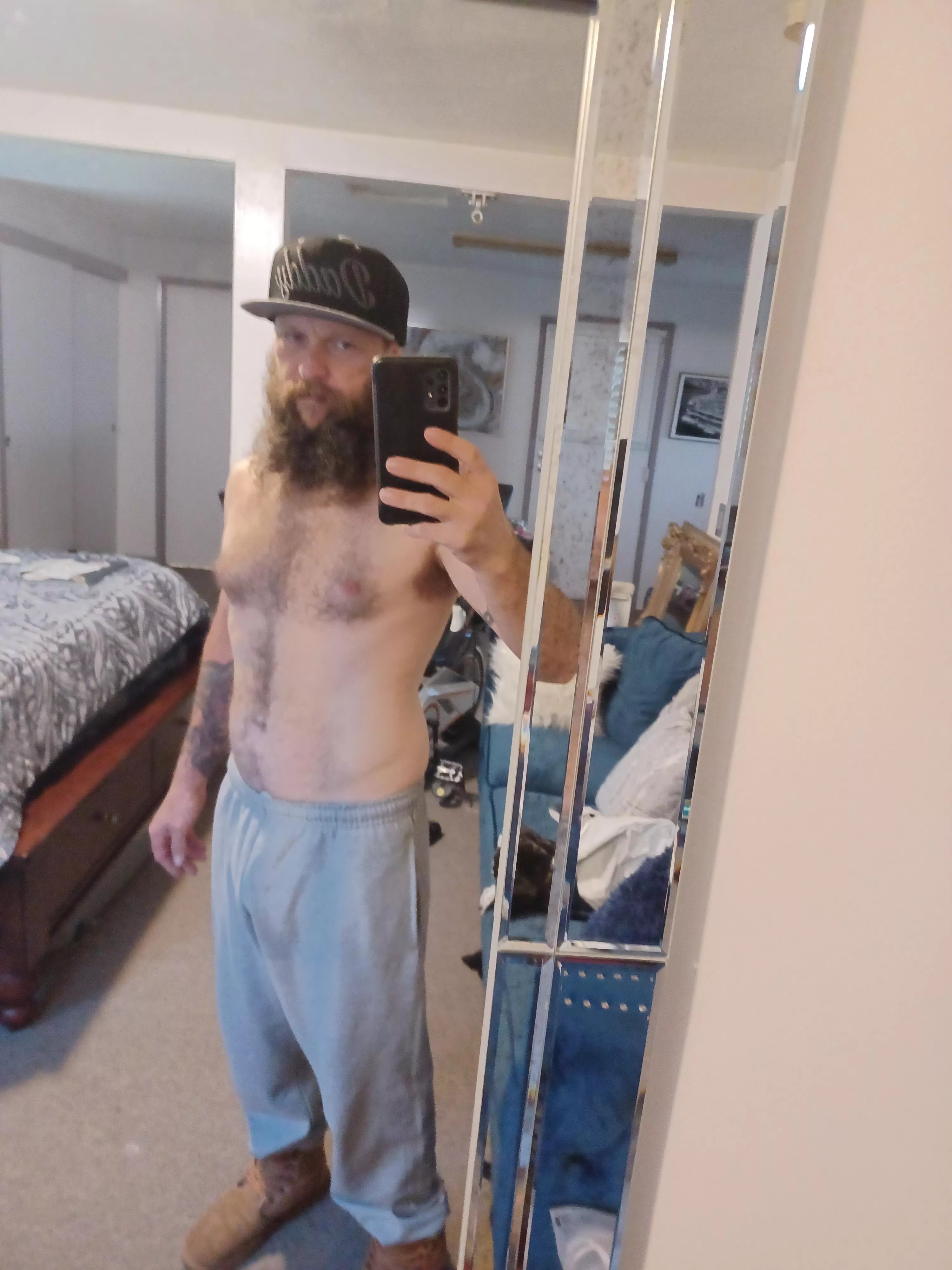 Grey sweatpants, and Uggs posted by bearded4herpleasures