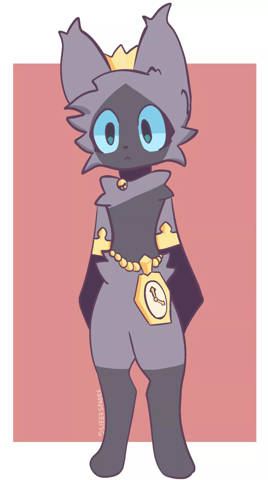 I gatofied him more (Art by me sleekspades) posted by Sparkogen