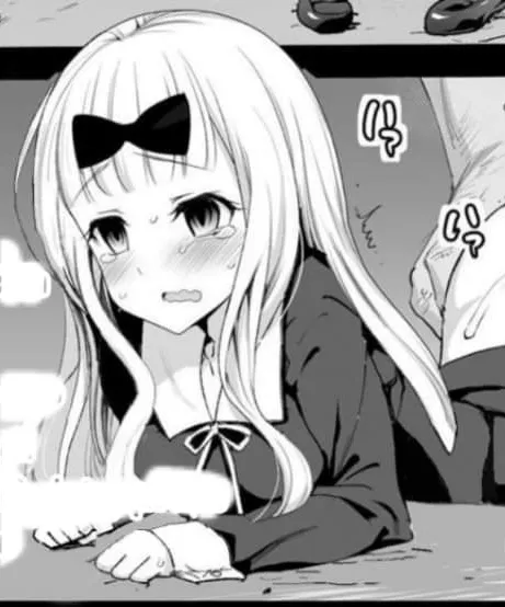 Lf mono source: 1girl, kaguya-sama wa kokurasetai ~tensai-tachi no renai zunousen~, fujiwara chika, bow, tearing up, foreign texts, from behind, hair bow, shoes, sweat, school uniform, grabbing from behind posted by NoShelter9600