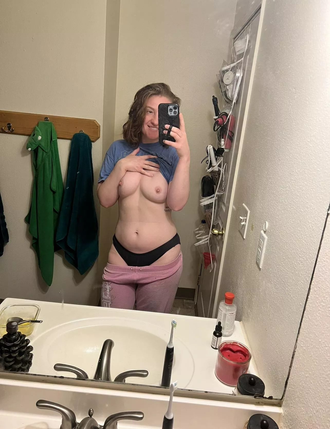 Mirror selfie with my black undies on [f] posted by adorablelilli