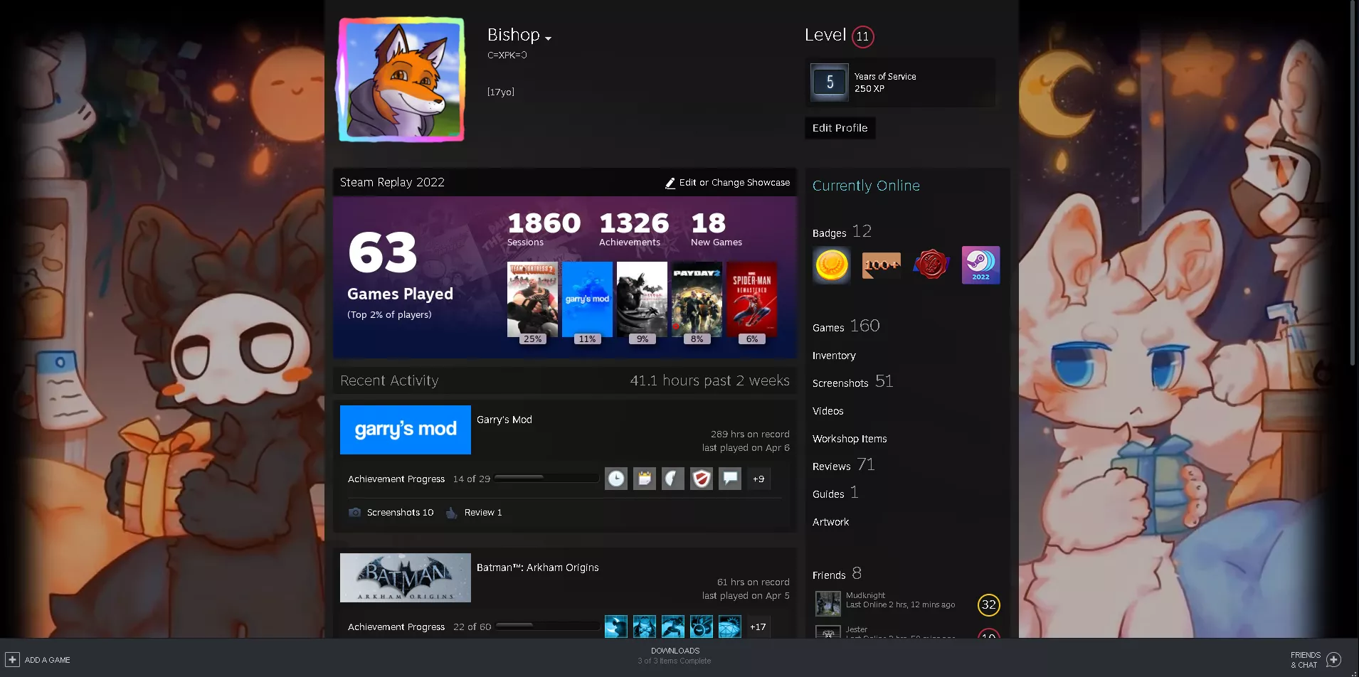 My steam profile, how's it look? posted by FluffyFoxy88